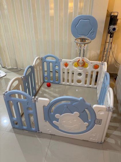 คอกกั้นเด็ก ขนาด 115x115x62 cm สีฟ้าขาว รูปที่ 2