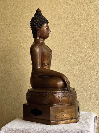 พระบูชาเชียงแสนสิงห์หนึ่ง เนื้อสัมฤทธิ์ หน้าตัก 9 นิ้ว สูง 19 นิ้ว รูปที่ 6