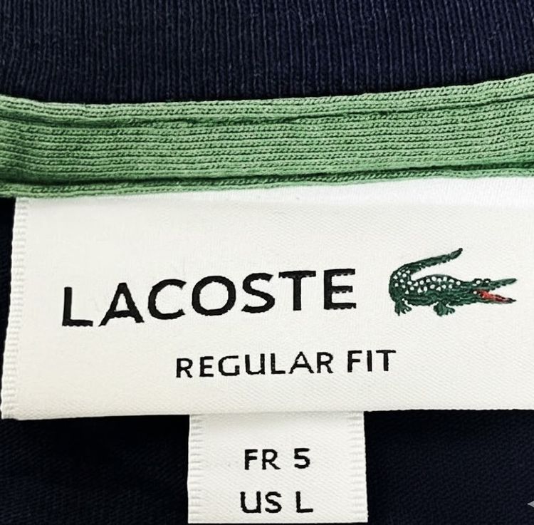 LACOSTE Men's Signature Print Cotton T-Shirt รูปที่ 2