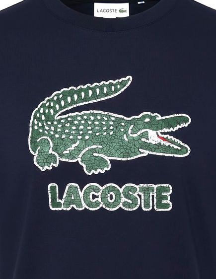 LACOSTE Men's Signature Print Cotton T-Shirt รูปที่ 3