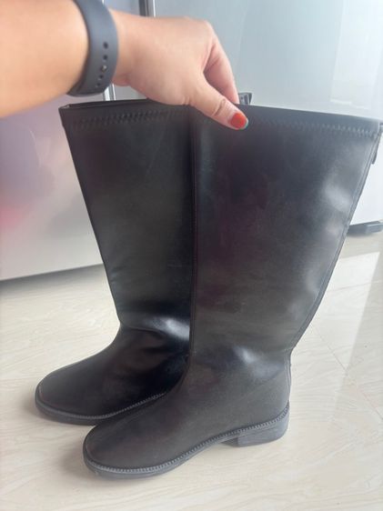 ดำ หนัง PU UK 5 | EU 38 | US 6.5 รองเท้าบูท