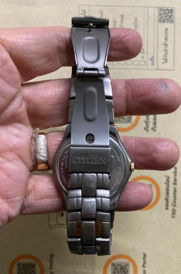 citizen quartz ไทเทเนียมทั้งเรือน หน้าลายผ้า มีวันที่  รูปที่ 2