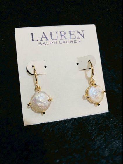 ต่างหูไข่มุกแท้ LAUREN RALPH LAUREN ดีไซน์คลาสสิก ส่งฟรี รูปที่ 2