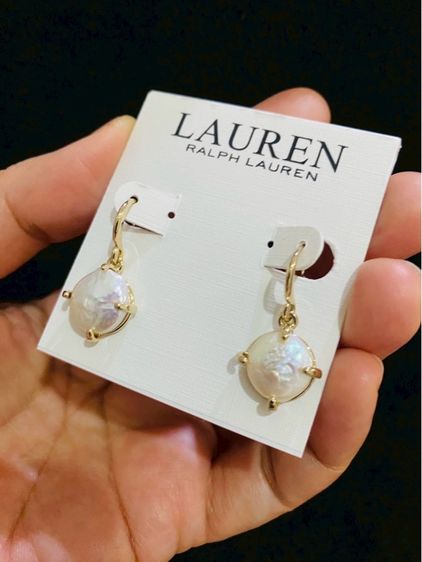 ต่างหูไข่มุกแท้ LAUREN RALPH LAUREN ดีไซน์คลาสสิก ส่งฟรี รูปที่ 8