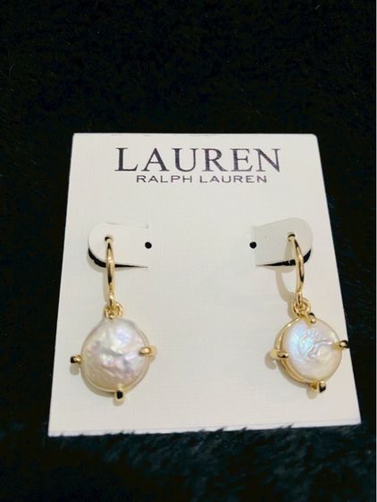 ต่างหูไข่มุกแท้ LAUREN RALPH LAUREN ดีไซน์คลาสสิก ส่งฟรี รูปที่ 3