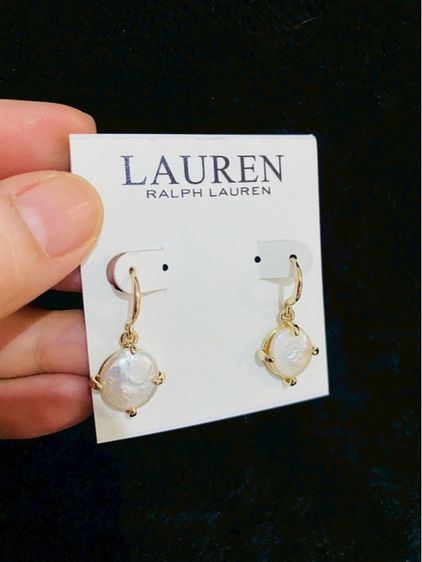 ต่างหูไข่มุกแท้ LAUREN RALPH LAUREN ดีไซน์คลาสสิก ส่งฟรี รูปที่ 4