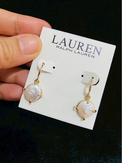 ต่างหูไข่มุกแท้ LAUREN RALPH LAUREN ดีไซน์คลาสสิก ส่งฟรี รูปที่ 5