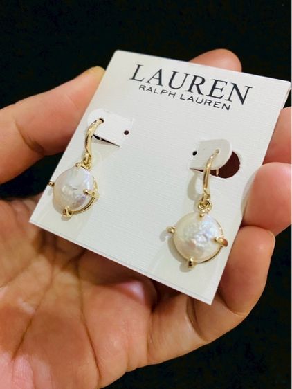 ต่างหูไข่มุกแท้ LAUREN RALPH LAUREN ดีไซน์คลาสสิก ส่งฟรี รูปที่ 7