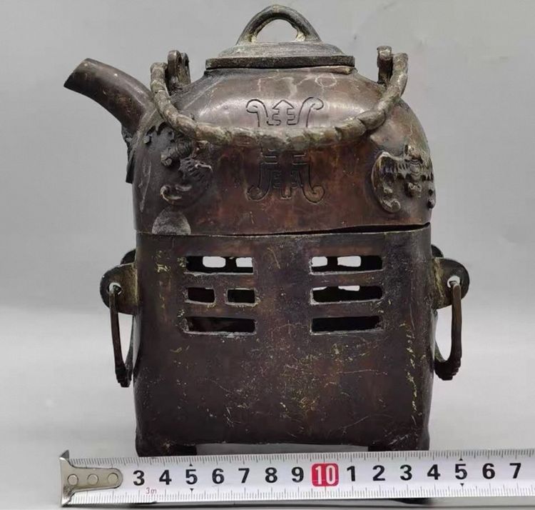 ✨กาน้ำชาทองเหลืองเก่าโบราณ  รูปที่ 4