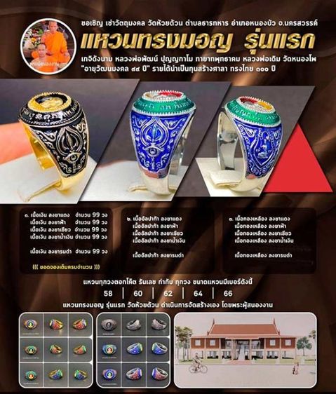 แหวนทรงมอญ ไซด์ 62 รุ่นแรก หลวงพ่อพัฒ วัดห้วยด้วน  รูปที่ 4