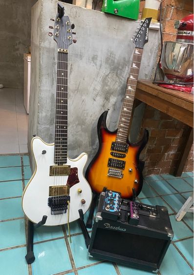 อื่นๆ กีต้าร์ไฟฟ้า กีตาร์ไฟฟ้า matrixss กีตาร์ floydrose ฟรอยโรส ทรง evh เสียงหนาสไตล์เลสพอล แอมป์ เอฟเฟค ฯลฯ 