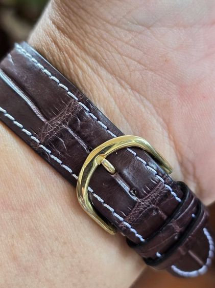 Vintage Jaeger Lecoultre Art Deco 18k Solid Gold หน้าปัดขอบลายผ้า รูปที่ 11