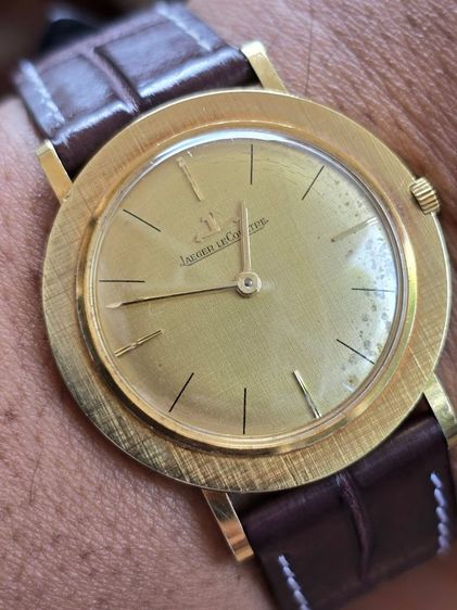 Vintage Jaeger Lecoultre Art Deco 18k Solid Gold หน้าปัดขอบลายผ้า รูปที่ 3