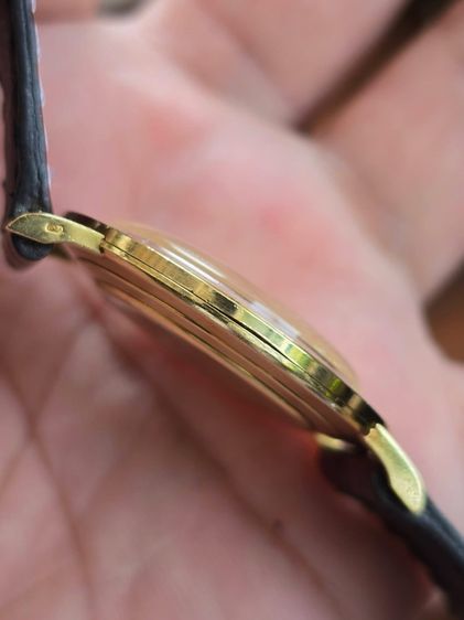 Vintage Jaeger Lecoultre Art Deco 18k Solid Gold หน้าปัดขอบลายผ้า รูปที่ 9