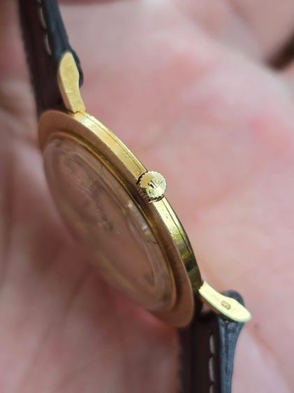 Vintage Jaeger Lecoultre Art Deco 18k Solid Gold หน้าปัดขอบลายผ้า รูปที่ 8