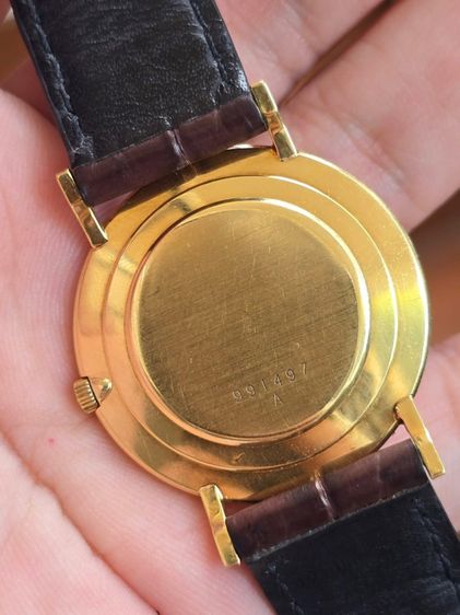 Vintage Jaeger Lecoultre Art Deco 18k Solid Gold หน้าปัดขอบลายผ้า รูปที่ 6