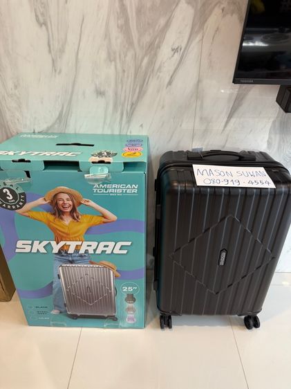 ไม่ระบุ ดำ พลาสติก เอบีเอส American Tourister กระเป๋าเดินทาง American touris 25 นิ้ว ของใหม่ ประกันเหลือ 2ปี 11เดือน