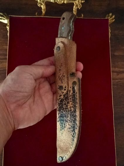 USA.มีดบราวนิ่งแท้จากอเมริกาเก่าโบราณพร้อมส่งหนังแท้เดิม รูปที่ 13