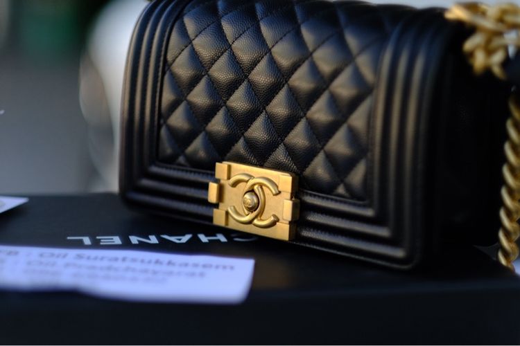 Chanel Boy 8” Black Caviar GHW (Holo 30) 🖤 สวยกริบเหมือนถอยใหม่  รูปที่ 5