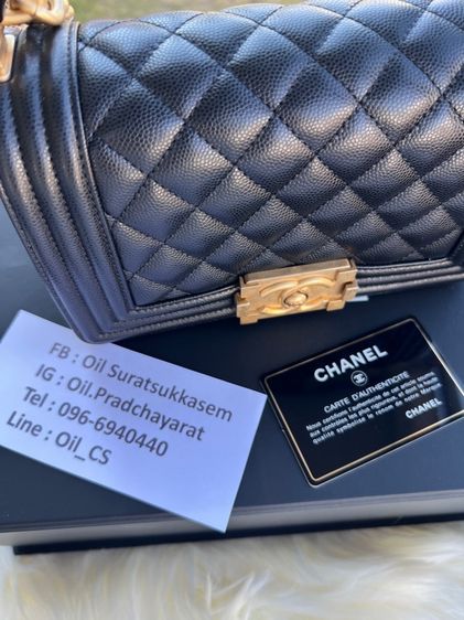 Chanel Boy 8” Black Caviar GHW (Holo 30) 🖤 สวยกริบเหมือนถอยใหม่  รูปที่ 9