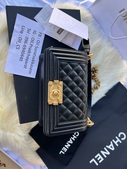 Chanel Boy 8” Black Caviar GHW (Holo 30) 🖤 สวยกริบเหมือนถอยใหม่  รูปที่ 12