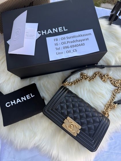 Chanel Boy 8” Black Caviar GHW (Holo 30) 🖤 สวยกริบเหมือนถอยใหม่  รูปที่ 15