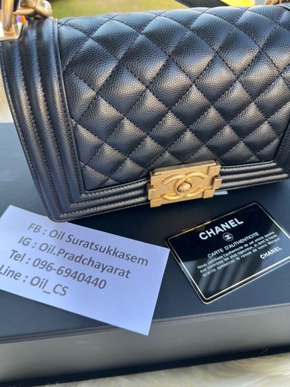 Chanel Boy 8” Black Caviar GHW (Holo 30) 🖤 สวยกริบเหมือนถอยใหม่  รูปที่ 10