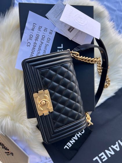 Chanel Boy 8” Black Caviar GHW (Holo 30) 🖤 สวยกริบเหมือนถอยใหม่  รูปที่ 7