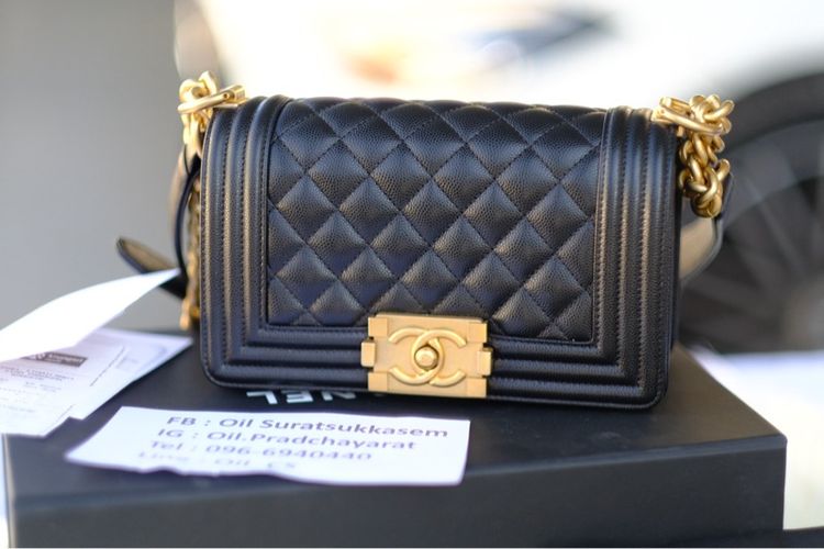 Chanel Boy 8” Black Caviar GHW (Holo 30) 🖤 สวยกริบเหมือนถอยใหม่  รูปที่ 6
