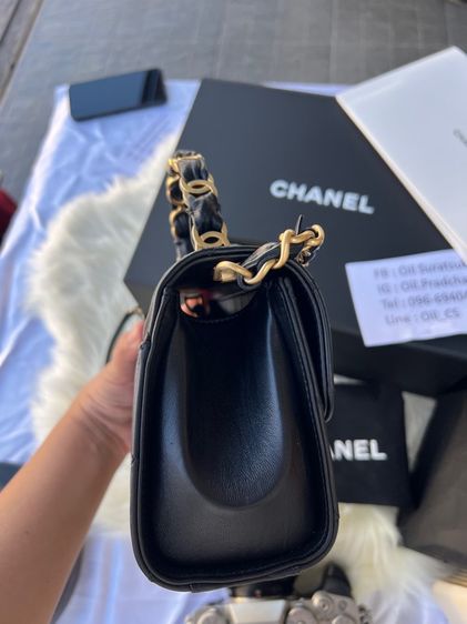 Chanel Mini 7.7 Top Handle Black อะไหล่ทองสวยตะโกน 👑 Full Set รูปที่ 14