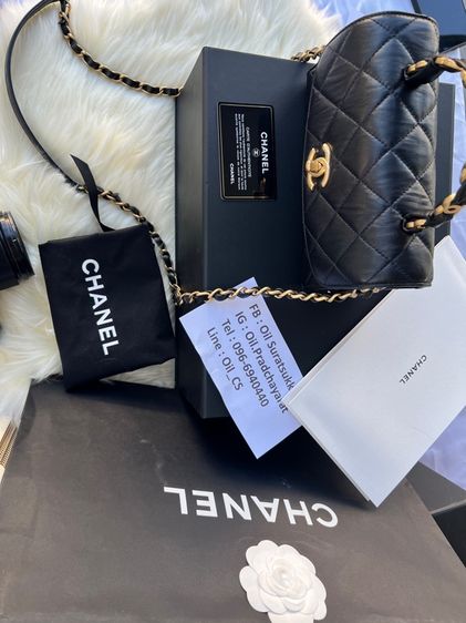 Chanel Mini 7.7 Top Handle Black อะไหล่ทองสวยตะโกน 👑 Full Set รูปที่ 9