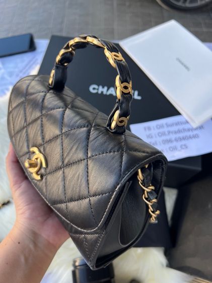 Chanel Mini 7.7 Top Handle Black อะไหล่ทองสวยตะโกน 👑 Full Set รูปที่ 11