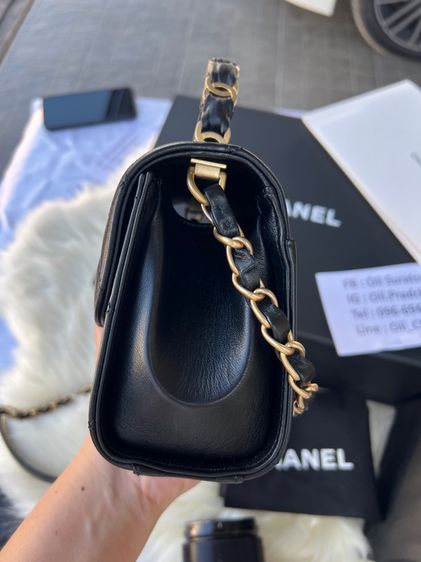 Chanel Mini 7.7 Top Handle Black อะไหล่ทองสวยตะโกน 👑 Full Set รูปที่ 12