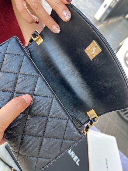 Chanel Mini 7.7 Top Handle Black อะไหล่ทองสวยตะโกน 👑 Full Set รูปที่ 17
