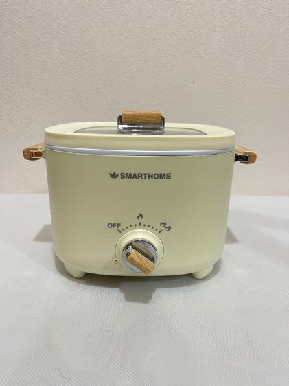 กระทะไฟฟ้าก้นตื้นพร้อมที่สำหรับนึ่ง ใช้งานอเนกประสงค์ ยี่ห้อ smarthome ความจุ 2.5 ลิตร
