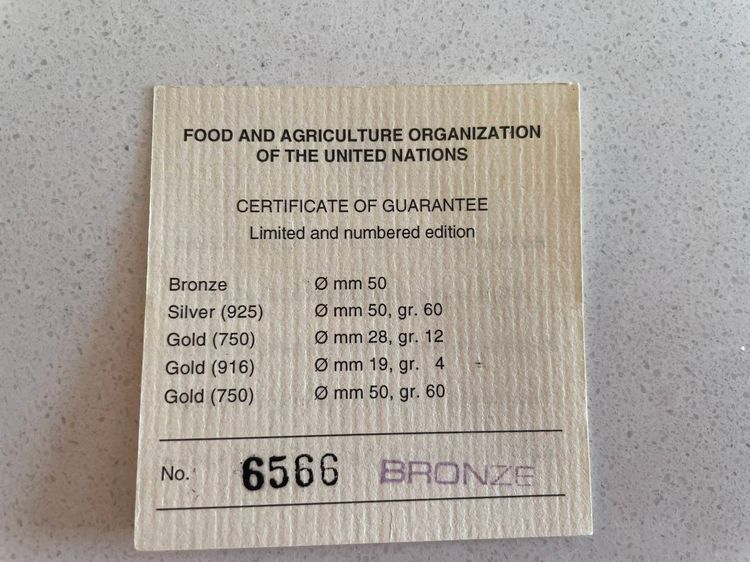 เหรียญที่ระลึกราชินี FAO เซเรส (Ceres) เนื้อเงิน ประเทศอิตาลี รูปที่ 5