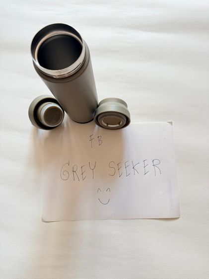 กระบอกน้ำ เก็บร้อนเย็น SUS 304 สีเขียวเทา