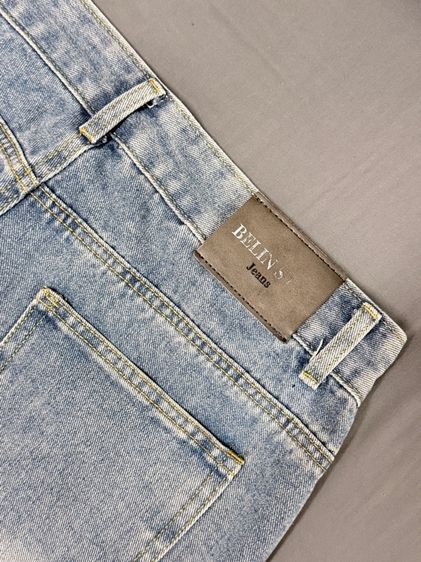 กางเกงยีนส์เอวสูงเหมา2ตัว ทรงลิซ่า กระบอกใหญ่ ไซต์ L รูปที่ 7