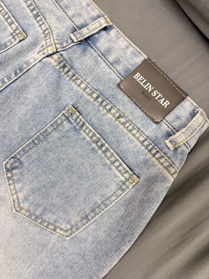 กางเกงยีนส์เอวสูงเหมา2ตัว ทรงลิซ่า กระบอกใหญ่ ไซต์ L รูปที่ 3