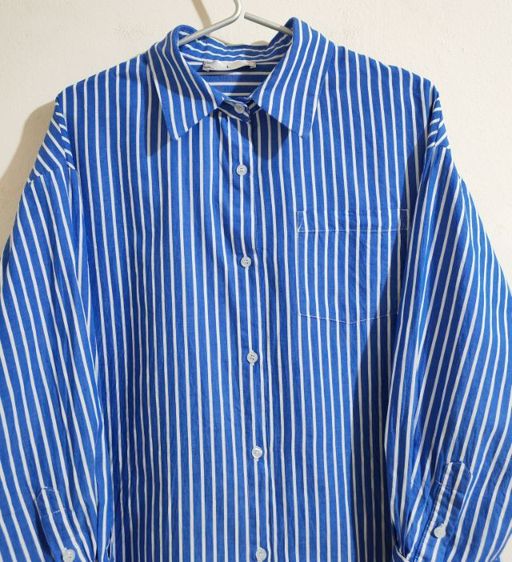 เสื้อเชิ้ตสีฟ้าลายทาง Over Size  รูปที่ 6