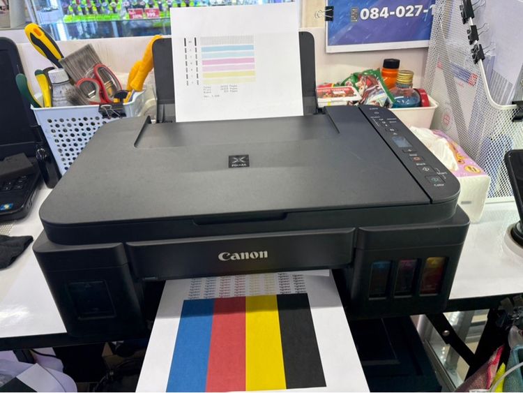 ปริ้นเตอร์Canon G3010 (พร้อมใช้งาน) Wi-fi ปริ้นผ่านมือถือ สภาพดี ปริ้น สแกน ถ่ายเอกสาร ปริ้นสี ปริ้นขาวดำ รูปที่ 2