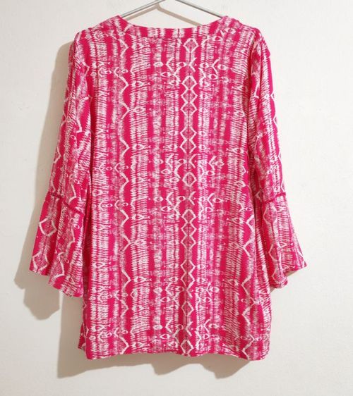 เสื้อเชิ้ตทรงสวม ลายชมพู รูปที่ 9
