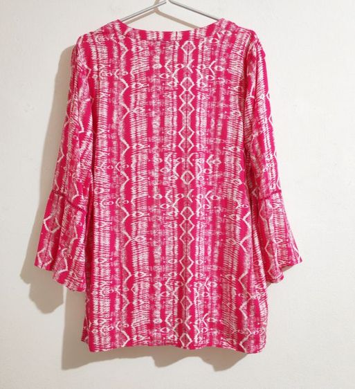เสื้อเชิ้ตทรงสวม ลายชมพู รูปที่ 8