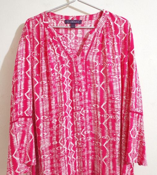 เสื้อเชิ้ตทรงสวม ลายชมพู รูปที่ 6