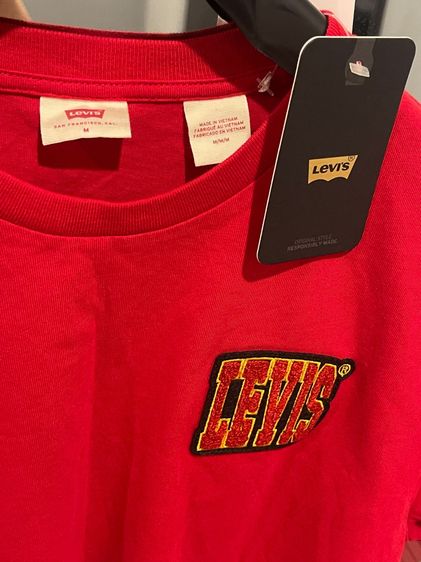 อื่นๆ M ไม่ระบุ 👕 เสื้อยืดเด็ก Levi's สีแดงสด - โลโก้แท้ ปักนูน งานสวย ดูดี