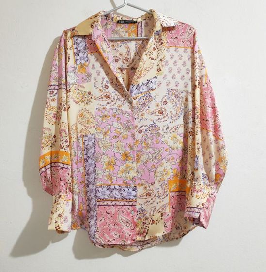 แขนยาว XS เสื้อเชิ้ตและเสื้อผู้หญิง อื่นๆ ซาร่าเชิ้ตหญิงลาย ชมพู