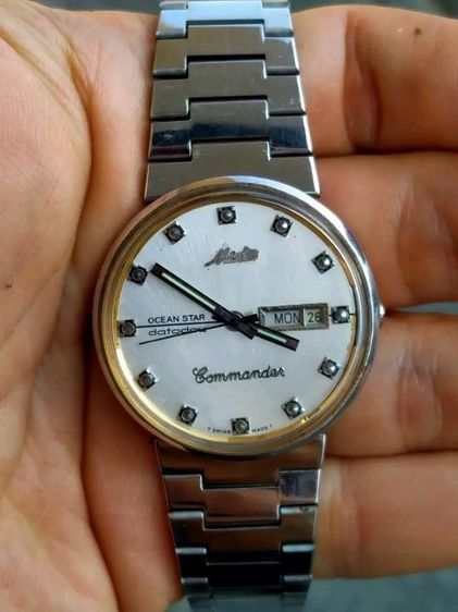 ขาว Mido นาฬิกา ออโต้ลาน 
เช็คล้างเครื่องแล้ว