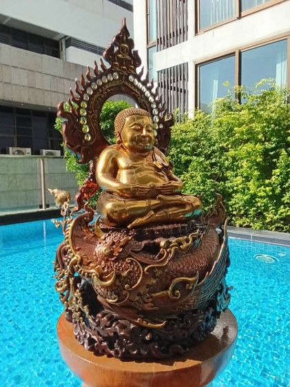 พระสังกัจจายน์ หล่อบรอนซ์ ครูบาอริยชาติ วัดแสงแก้วโพธิญาณ เชียงราย  หน้าตัก 9 นิ้ว สูง 70 เซ็นต์ รูปที่ 7