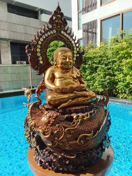 พระสังกัจจายน์ หล่อบรอนซ์ ครูบาอริยชาติ วัดแสงแก้วโพธิญาณ เชียงราย  หน้าตัก 9 นิ้ว สูง 70 เซ็นต์ รูปที่ 6