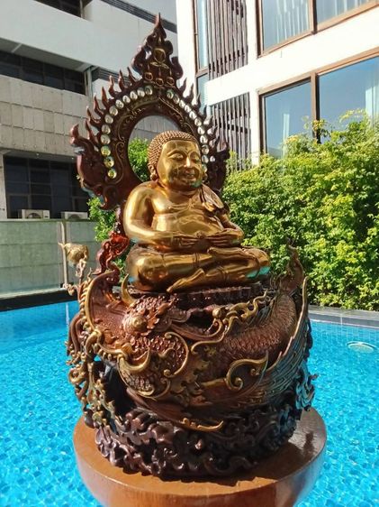 พระสังกัจจายน์ หล่อบรอนซ์ ครูบาอริยชาติ วัดแสงแก้วโพธิญาณ เชียงราย  หน้าตัก 9 นิ้ว สูง 70 เซ็นต์ รูปที่ 10